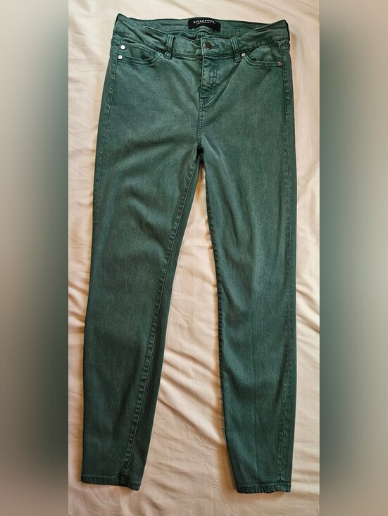 Liverpool Jeans Company Pants - Liverpool Los Angeles Womens Green Mid-Rise Denim 4 Pocket Skinny Jeans Size 6
